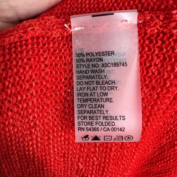 Vintage Knit Fringe Micro Mini Dress Tunic Top Poncho Swim Cover Up Boho 90s Y2K - Picture 6 of 7